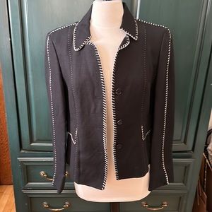 Strennesse—Gabriele Strehle Black Linen Jacket signed by Jennifer Garner! sz 10